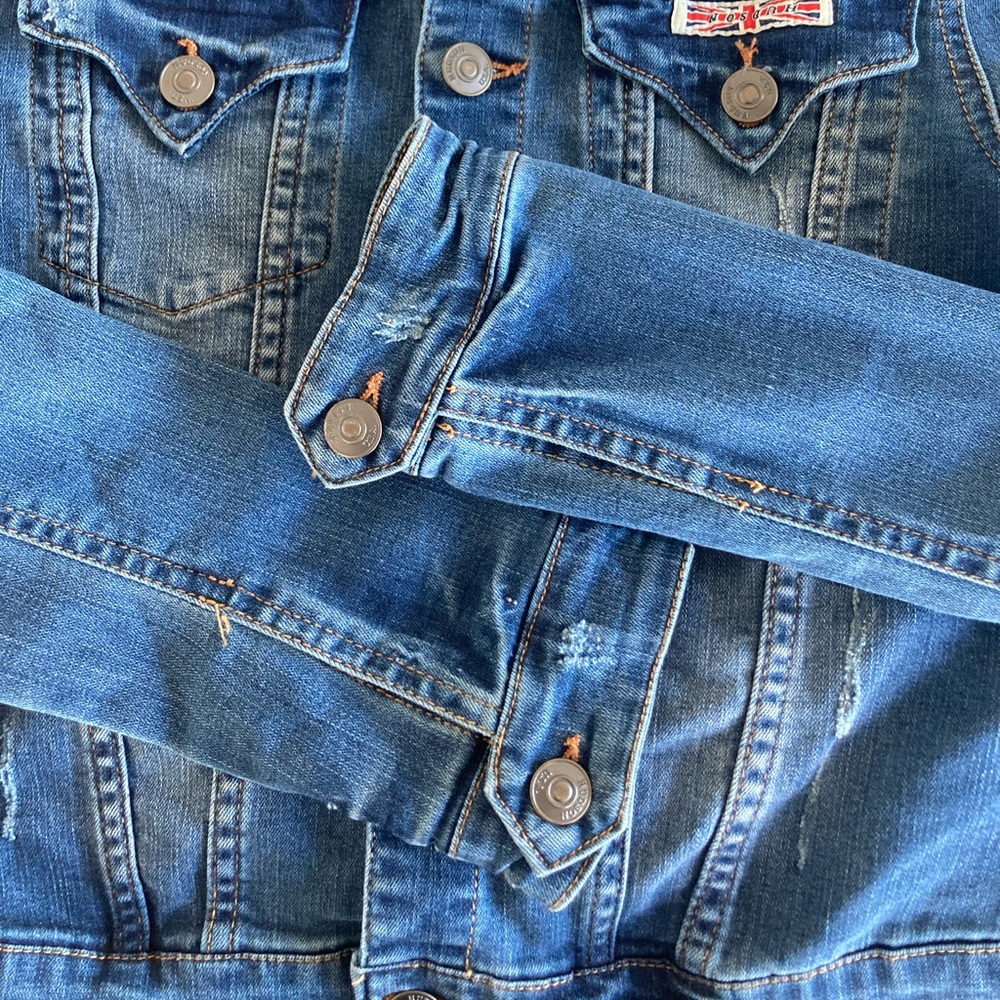 Hudson Denim Jacket Women’s Large Blue Jean Jacket Stretch - Picture 5 of 13
